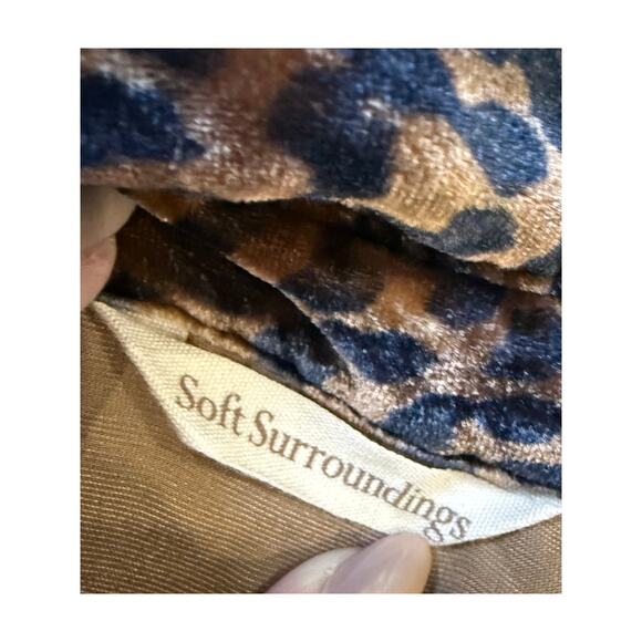 Soft Surroundings Tunic Top Women Plus 2x Velour Silk Leopard Flowy Maximalist - Picture 9 of 11